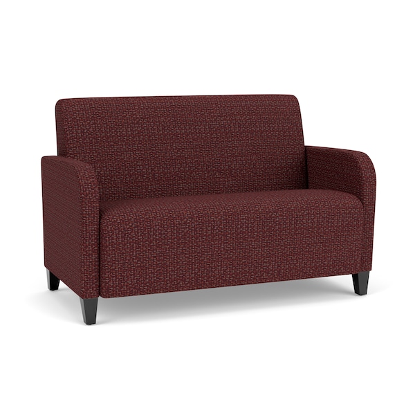 Lesro Siena Lounge Reception Loveseat, Walnut, RF Nebbiolo Upholstery SN1501 - main